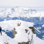 Kreatív fotózás Svájcban a havas hegyek felett